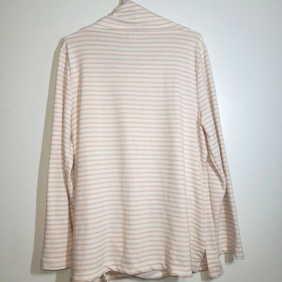 Haven Pink Striped French Terry Cowl Neck Sweater XL - Picture 5 of 9